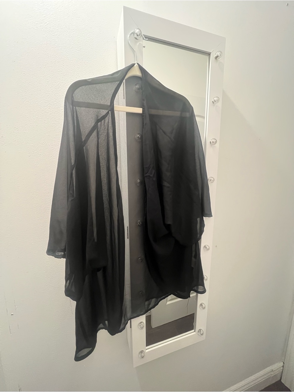 Sheer Black Open-Front Kimono - XXL